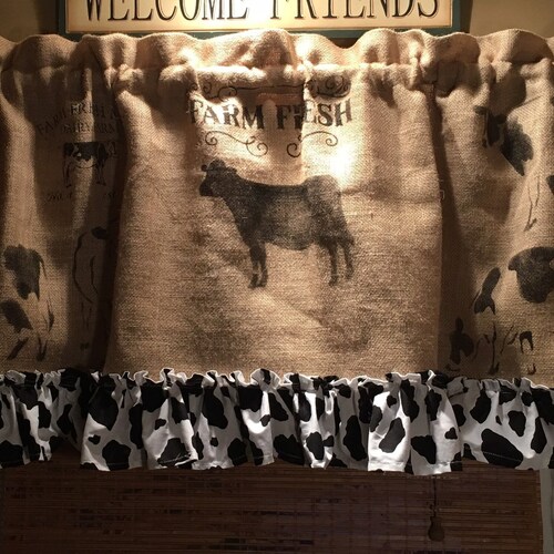 Burlap Kitchen Valances Etsy