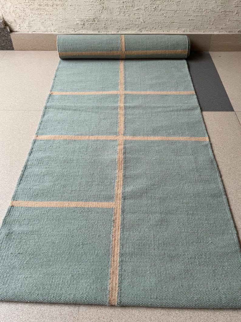 rustic farmhouse runner rug, artisan striped rug, handmade stripe wool runner, minimal stripe wool rug, transitional decor runner, sustainable stair rug, eco conscious wool runner, artisanal home rug, handcrafted wool runner rug, organic wool runner, traditional wool runner, contemporary wool runner, earthy striped rug, natural brown rug runner, soft wool runner rug, strong wool runner rug, durable stair rug, corridor runner rug, narrow entryway runner,