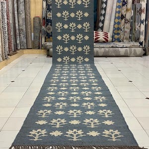 Kilim Runner Rug for Stairs – Handwoven Modern Runner Rug, Ideal for Entryway, Hallway, Kitchen, or Bedside. Luxury Decor, Christmas Sale