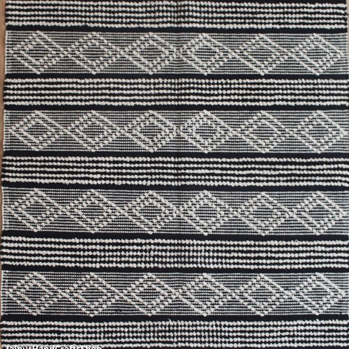 8x8 Ft Handwoven Square Gray & Black Modern Cotton morracon inspired Rug for Dining Room/ Living room/ Garden shops Etc. 4X4 Ft up to 12X12 Ft.