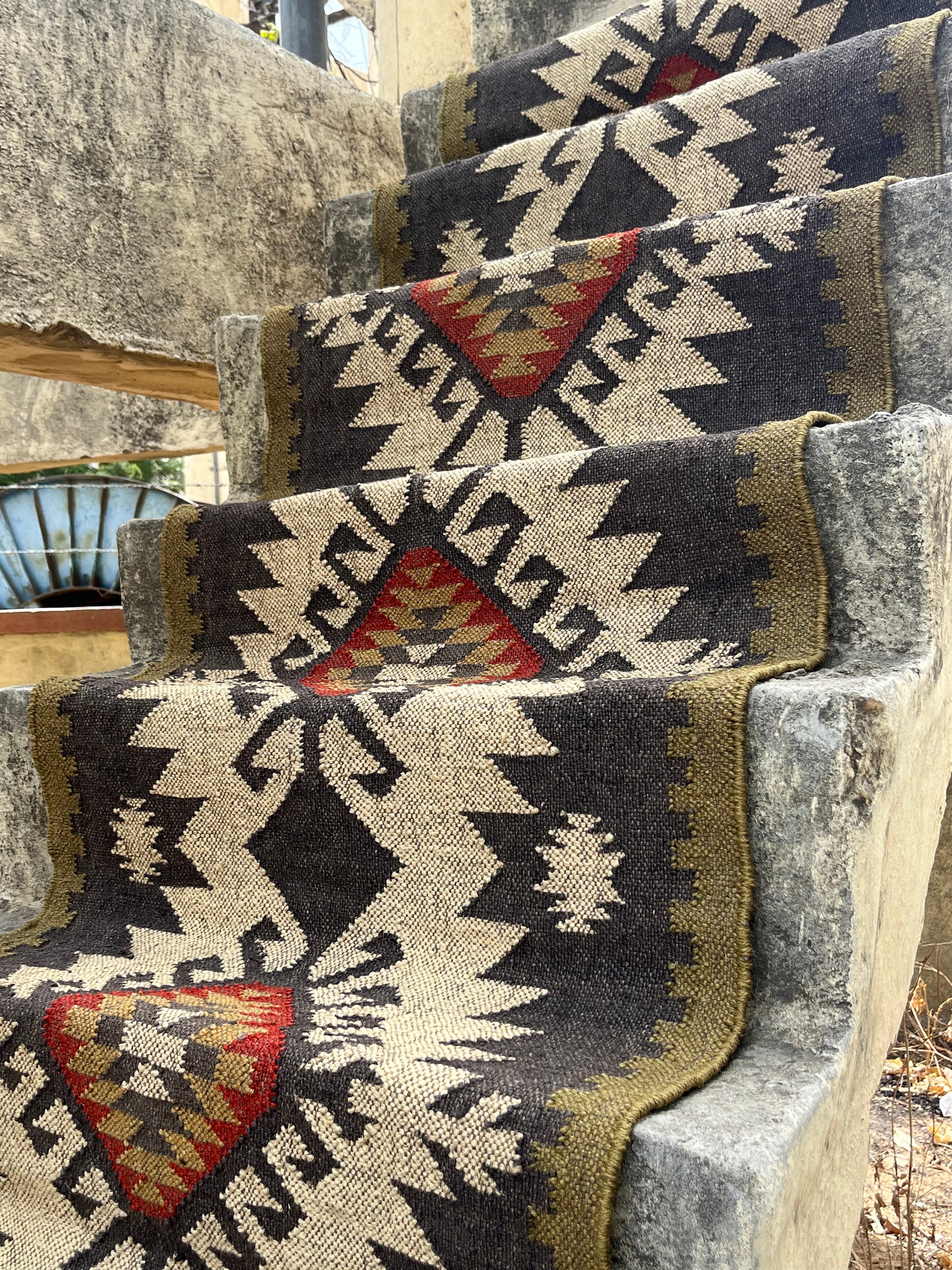 Multi Sizes Runner rug for stairs, Handwoven Geometric Indian Rug, Kilim Runner Rug for Entryway | Hallway | kitchen | Bedside