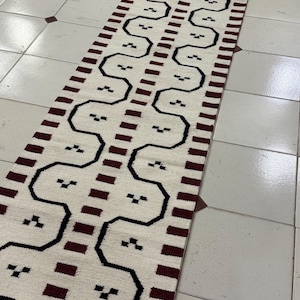 Wool Runner rug for Stairs | Handwoven Runner rug For Bedside | Corridor | Hallway | Entryway | Navajo Runner Rug | Staircase & Floor Decor