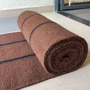 Handcrafted Wool Runner | Stylish Wool Kilim Runner | Durable Flatweave Runner | Kilim Entryway Rug | Wool Bedside Rug 
 Warm Brown Wool Runner | Earthy Decor Kilim | Wool Kilim for Entryway | Soft Wool Floor Runner | Boho Striped Kilim