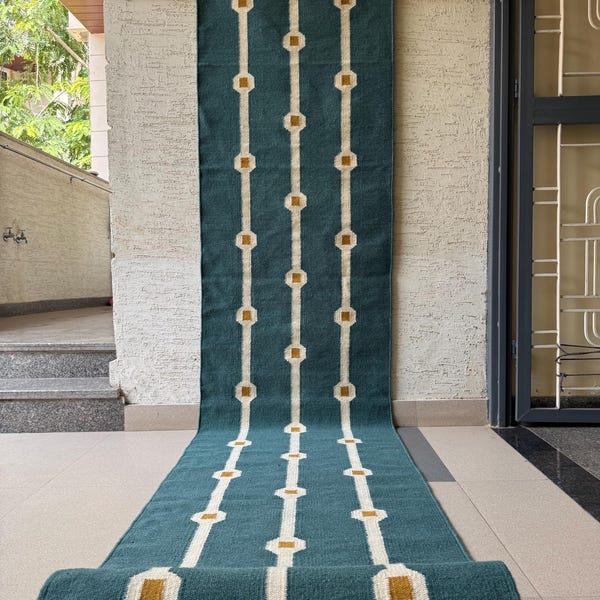 Wool Stair Runner Rug | Handmade