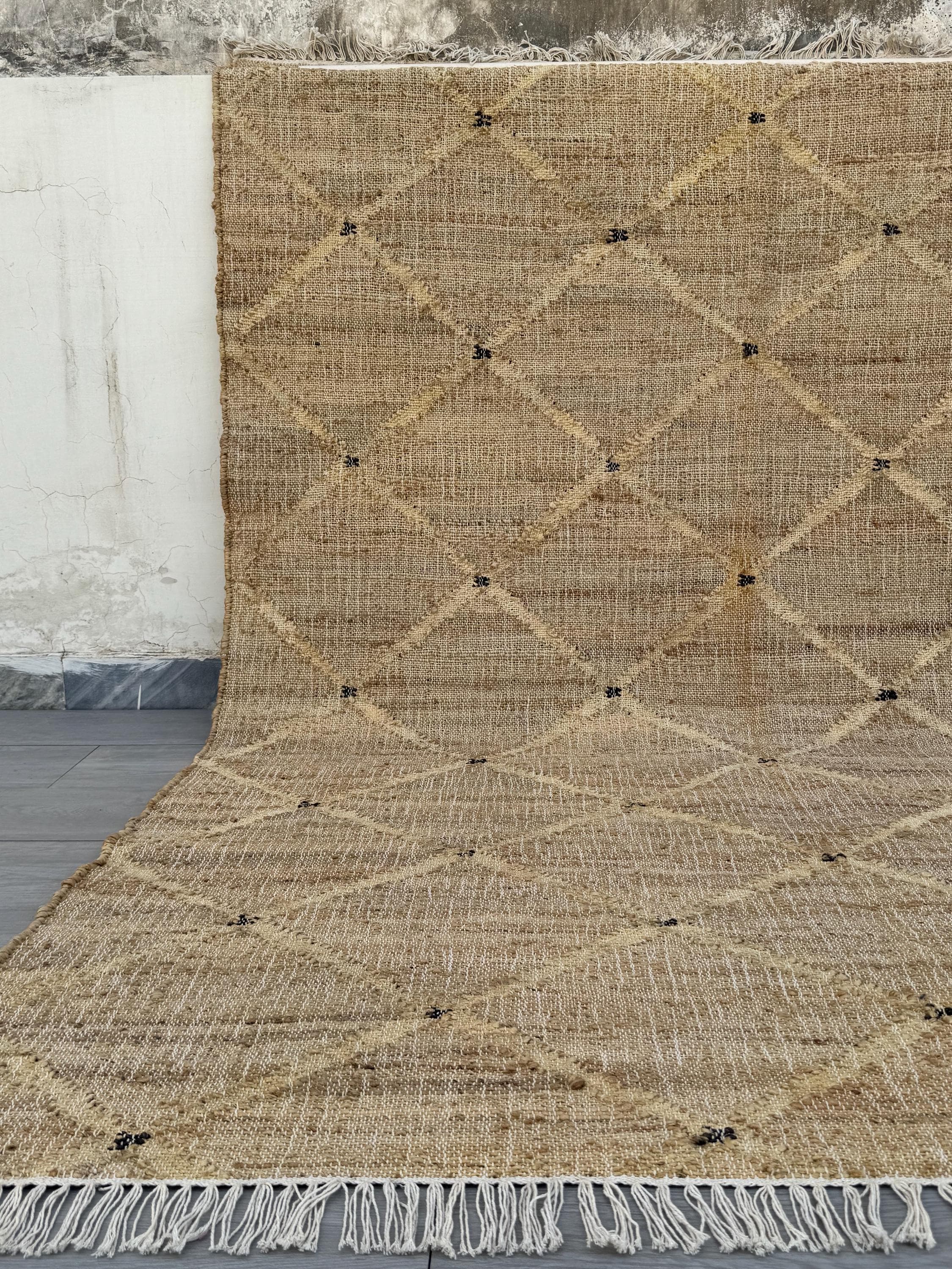 Handwoven Hemp Cotton Kilim Rug | Eco-Friendly Boho Decor | Moroccan Inspired Premium Rug | Custom Sizes | Natural Sustainable Living Rug