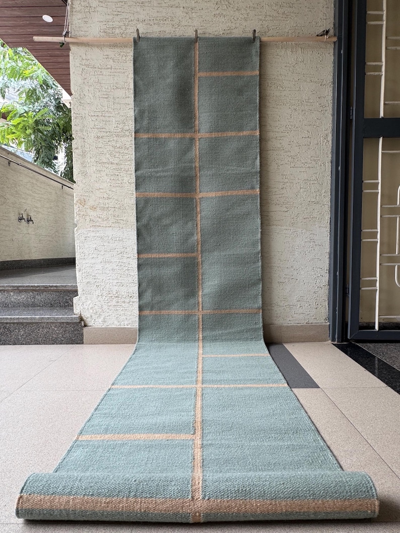 wool runner rug, tan brown wool runner, striped wool runner rug, handwoven wool runner, minimalist wool runner, eco friendly wool runner, sustainable wool rug, natural wool runner, tan striped rug, brown striped runner, rustic wool runner rug, farmhouse wool runner, Scandinavian wool runner, boho wool runner, modern wool runner, transitional wool runner, hallway runner rug, entryway wool runner, stair runner rug, staircase wool rug
