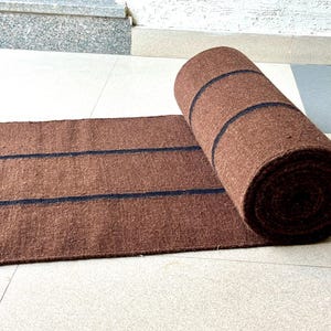 Tribal Pattern Wool Runner | Wool Jute Blend Runner | Rustic Striped Kilim | Scandinavian Style Runner | Modern Stair Runner