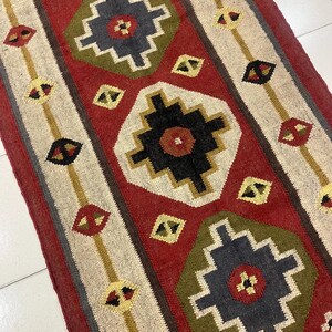 Multi Sizes Runner Rug for Stairs, Handwoven Geometric Indian Rug ...