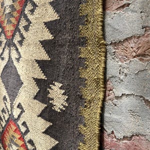 Multi Sizes Runner rug for stairs, Handwoven Geometric Indian Rug, Kilim Runner Rug for Entryway | Hallway | kitchen | Bedside image 6