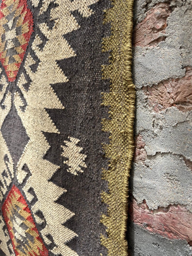 Multi Sizes Runner rug for stairs, Handwoven Geometric Indian Rug, Kilim Runner Rug for Entryway | Hallway | kitchen | Bedside image 6