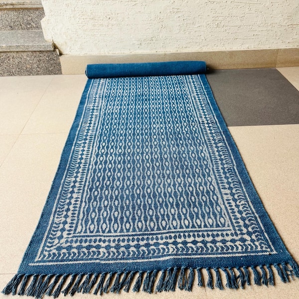 Ręcznie tkany, bawełniany dywanik inspirowany plemieniem Navajo w stylu południowo-zachodnim, zrównoważony schodowy | Korytarz | Na zewnątrz | Dekoracja balkonowa, Niestandardowe rozmiary