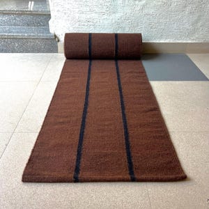Custom Size Wool Runner | Hallway Wool Runner | Minimalist Wool Runner | Contemporary Wool Kilim | Elegant Wool Runner