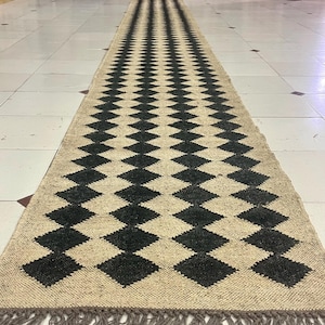 Alfombra de pasillo de varios tamaños para escaleras, alfombra india geométrica tejida a mano, alfombra Kilim para entrada, pasillo, cocina y mesita de noche.