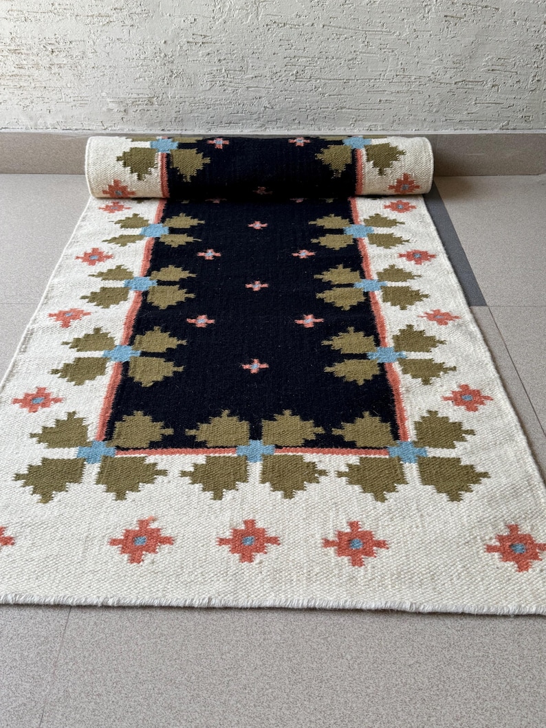 Earthy Fun Runner Rug Staircase Runner Rug | Earthy Tones | Swedish-inspired Premium Wool ...