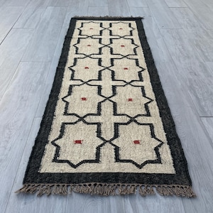 Kilim Runner Rug for Stairs – Handwoven Modern Runner Rug, Ideal for Entryway, Hallway, Kitchen, or Bedside. Luxury Decor, Easter sale