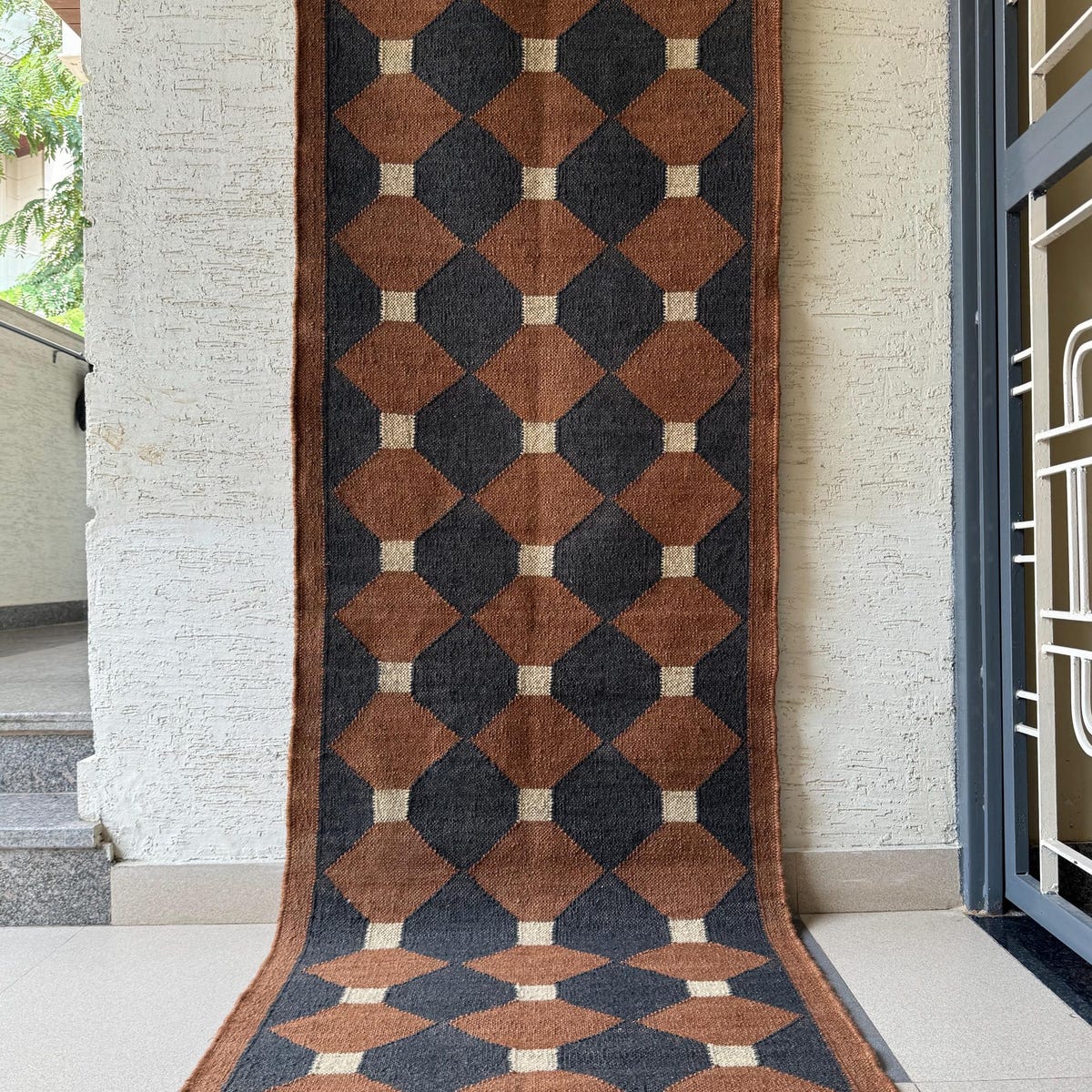 2x5 ft Runner Rug | Handwoven Geometric Indian Kilim | Eco-friendly & Sustainable | Kitchen, Bedside, Hallway, Entry, Custom - Etsy