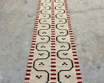 Kilim Runner Rug for Stairs – Handwoven Modern Runner Rug, Ideal for Entryway, Hallway, Kitchen, or Bedside. Luxury Decor, Christmas Sale