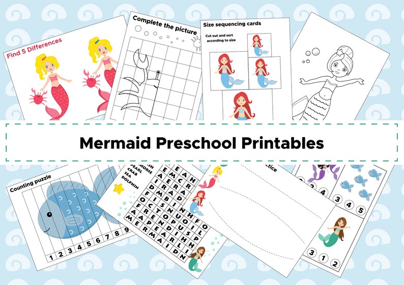 Mermaid Preschool Printables Mermaids Preschool Activities Etsy