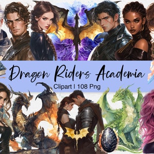 Clipart Dragon Riders Academia, Dragon Wings, Fantasy Dragon illustratie, Academia illustraties, Junk Journal, Paper Crafts Scrapbooking, png