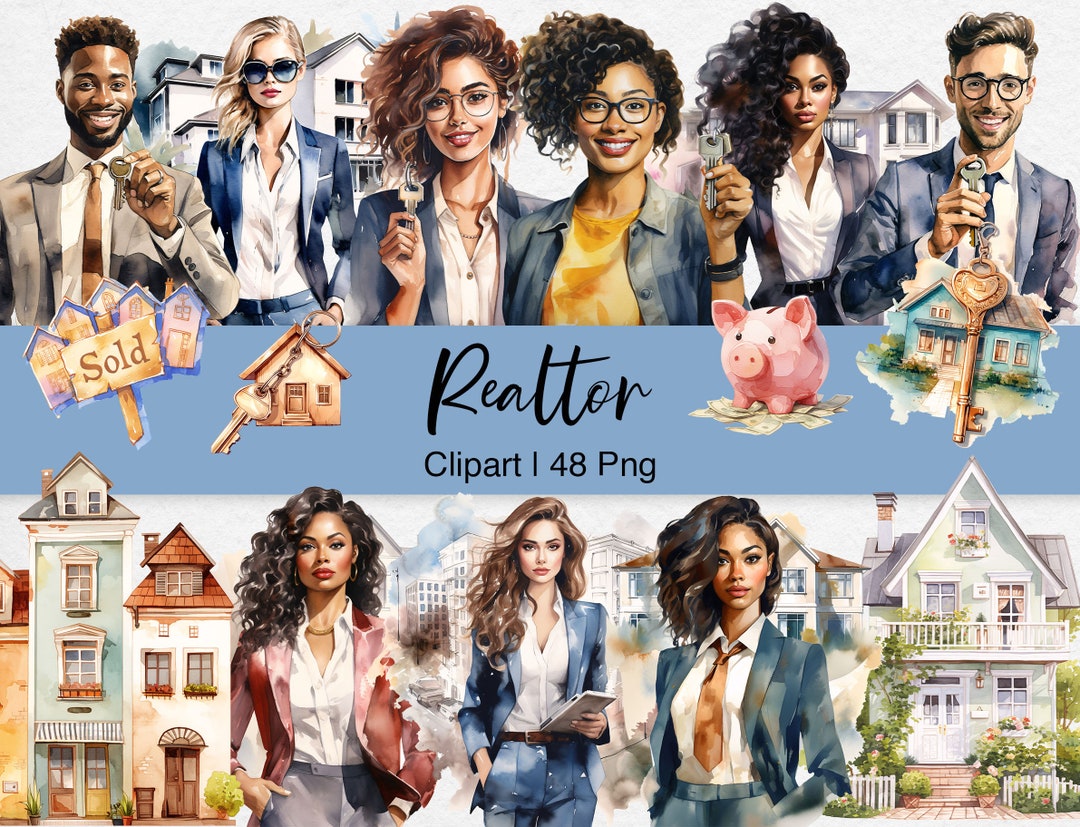 Real Estate Agent Clipart, Realtor Clip Art, Lady Boss, Business Woman