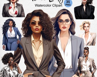 Pakiet PNG z klipartami Boss Lady: grafika CEO w branży mody (do użytku komercyjnego, do pobrania cyfrowego)