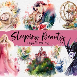 La belle au bois dormant Clipart, Clipart princesse, Aurora PNG, Clipart de conte de fées, princesse aquarelle Clipart, la belle au bois dormant Png, usage Commercial