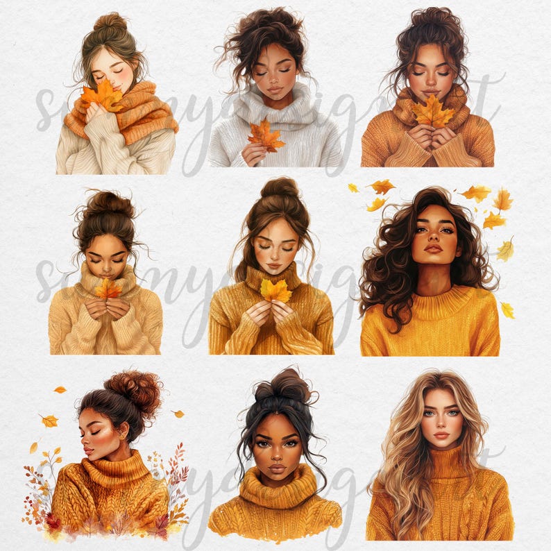 Cozy Fall Clipart Bundle: Watercolor Autumn Digital Stickers - Etsy