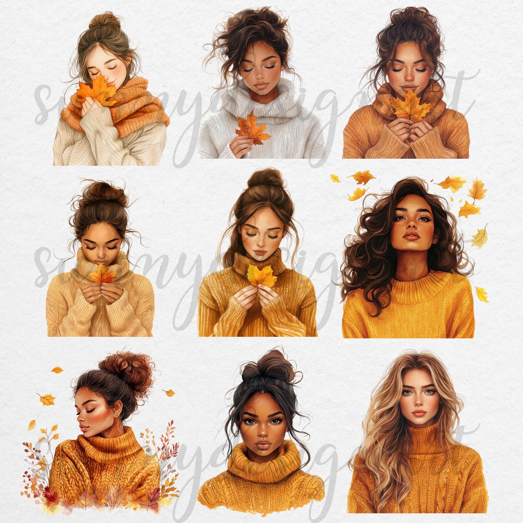 Cozy Fall Clipart Bundle: Watercolor Autumn Digital Stickers - Etsy