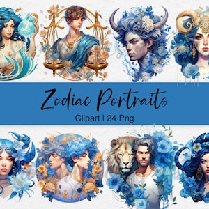 Aquarell Sternzeichen Clipart, Astrologie PNG, Horoskop Clip Art, Celestial Clipart, astrologische Göttin, Sternzeichen PNG, kommerzielle Nutzung