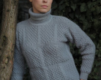 Mohair sweater Mohair Pullover Turtleneck sweater wool sweater knitted sweater