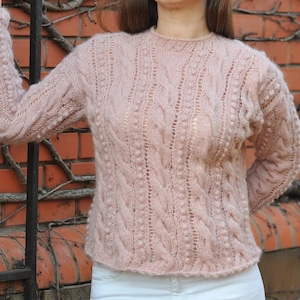 Alpaca sweater alpaca pullover womens sweater Hand Knit sweater wool sweater