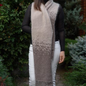 Mohair scarf Beige  long wool  oversize womens scarf warm scarf mohair wrap