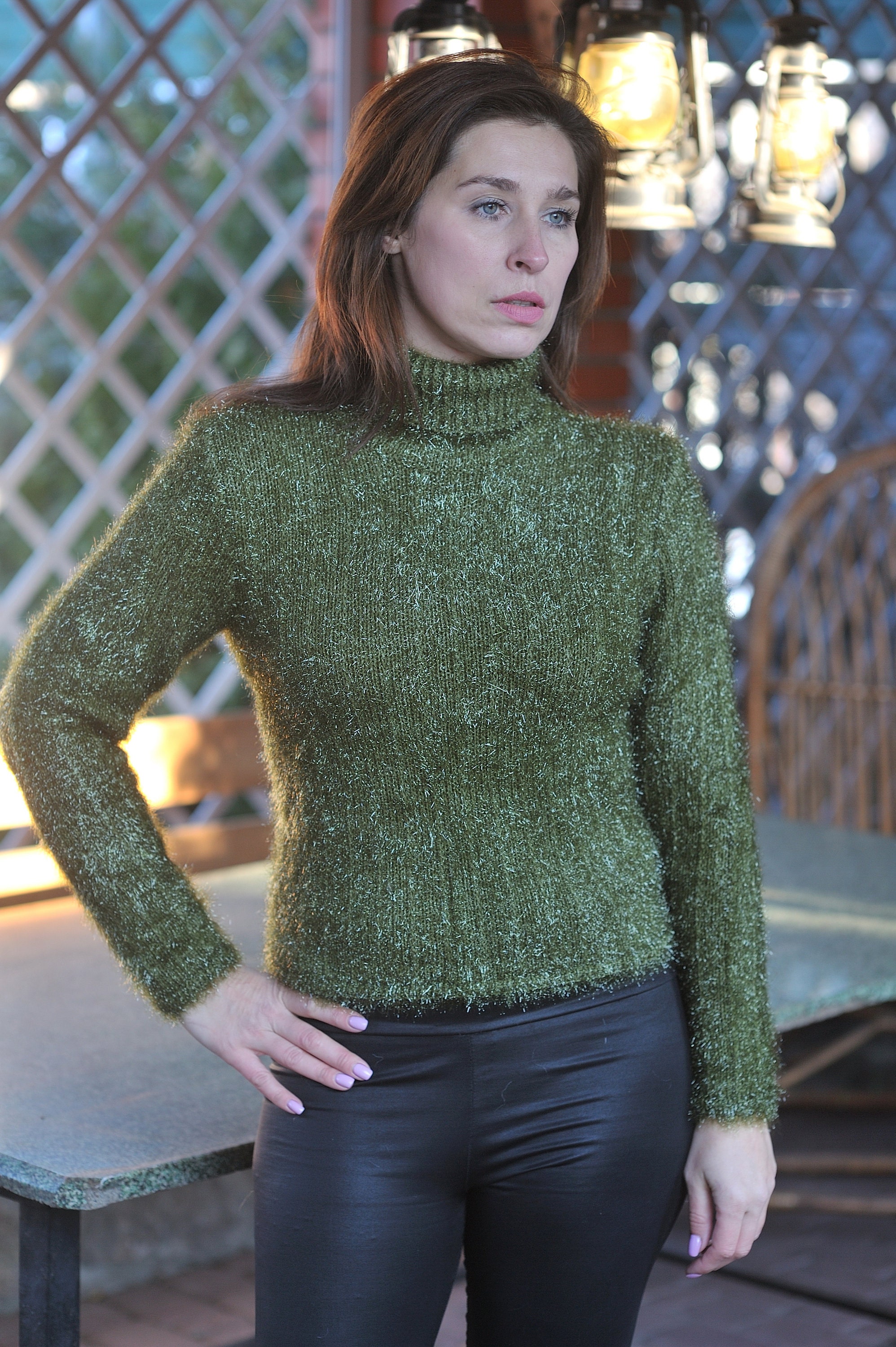 Women's Holiday Sweater Knit Green 