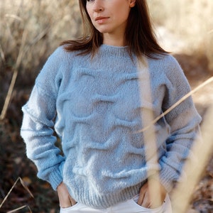 Alpaca womens sweater alpaca pullover Handknit alpaca sweater. Sweater for women ALPACA ON SILK