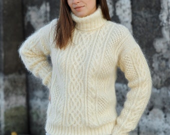 ニット・セーター HUECLOSET Mohair Chain Knit 25KERO14 HUG.U ニット レディース ハンドメイド セーター トップス