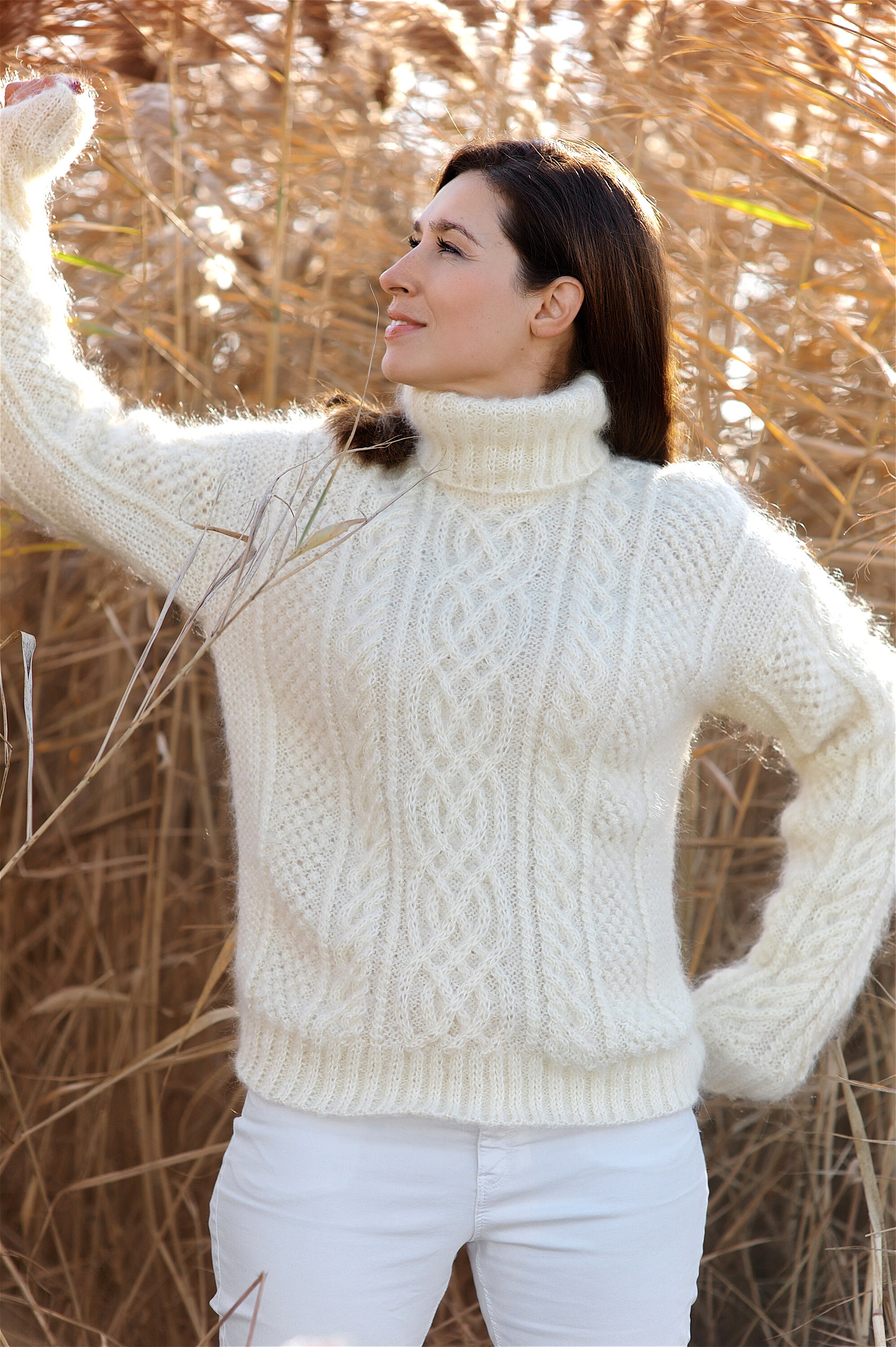 ニット/セーター HYKE - HYKE CABLE-KNIT SWEATER NECK WARMER Ravelry: Light Loop High Neck pattern by Other Loops_