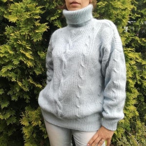 Knit sweater for women Wool turtleneck Pullover Oversize clothes Woman clothing image 1