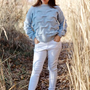 Alpaca womens sweater alpaca pullover Handknit alpaca sweater. Sweater for women ALPACA ON SILK image 6