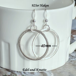Earrings large silver-plated ring, 925 silver hooks, 5 sizes, silver rings, trendy link earrings, circle, minimal, statement earrings, hoop earrings image 6