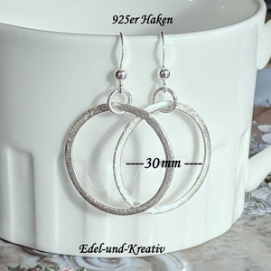 Earrings large silver-plated ring, 925 silver hooks, 5 sizes, silver rings, trendy link earrings, circle, minimal, statement earrings, hoop earrings image 4