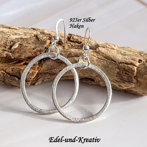 Earrings large silver-plated ring, 925 silver hooks, 5 sizes, silver rings, trendy link earrings, circle, minimal, statement earrings, hoop earrings image 3