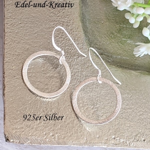 Creolen 925er Sterling Silber matter Ring 2.5cm,echt Silber Kreise,Gliederohrring,Ringe versilbert,schlichte Ohrhänger,leichte Ohrringe,ring Bild 1