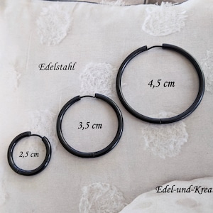 Hoop earrings black 2.5 cm, earrings black, hoop earrings, for every day, trend, circle earrings, rings black hypoallergenic