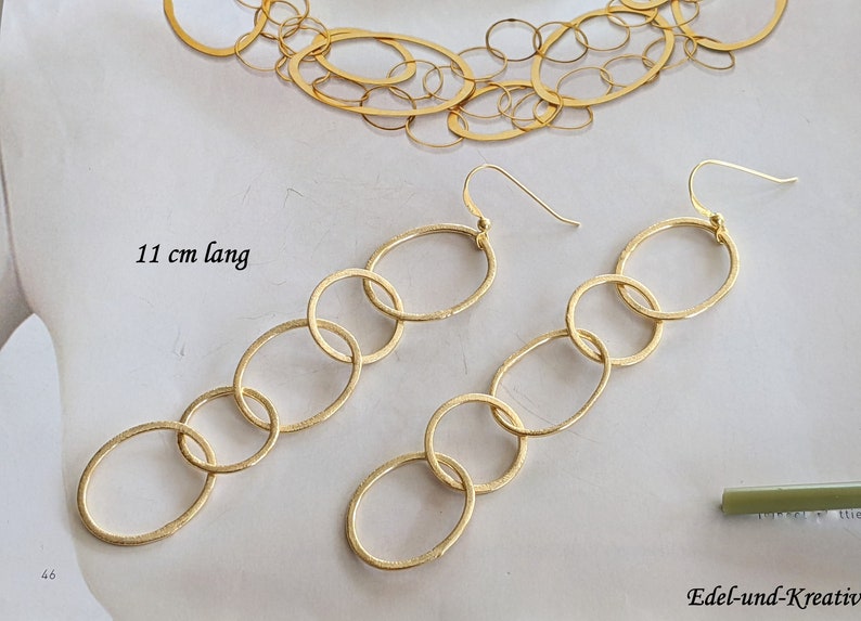 Ohrringe 2 Ringe auf 925er Silberhaken,Goldringe,trendige Gliederohrringe,Kreise vergoldet,bubble Ohrringe,Statementohrring,Creole gold rund Bild 7