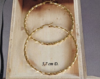 Boucles D'oreilles Créoles Torsadées Plaqué Or - Bijoux Femme Neuves Avec étiquettes
