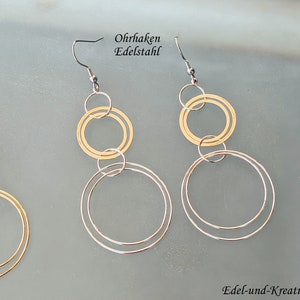 Gyllene bubbelörhängen, inslagna ringar, lätta guldörhängen, cirklar, öljetterörhängen, iögonfallande örhängen, slitstark guldplätering, krokar i rostfritt stål Silver