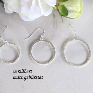 Earrings large silver-plated ring, 925 silver hooks, 5 sizes, silver rings, trendy link earrings, circle, minimal, statement earrings, hoop earrings image 7