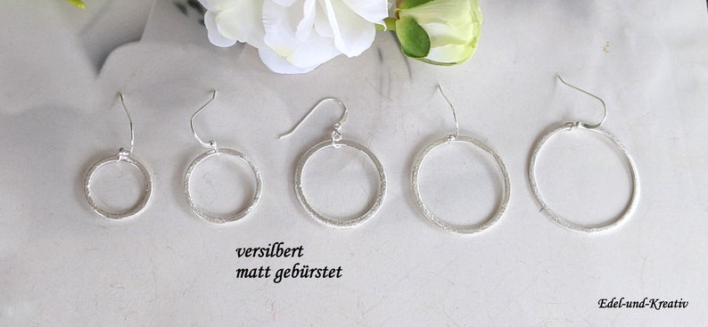 Earrings large silver-plated ring, 925 silver hooks, 5 sizes, silver rings, trendy link earrings, circle, minimal, statement earrings, hoop earrings image 7