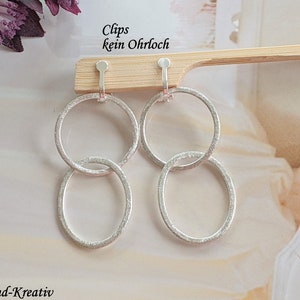 Earrings 2 or 3 rings bubble, 925 silver hooks, silver rings, link earrings, large circles, silver-plated rings, long XL earrings 8 cm, statement image 10