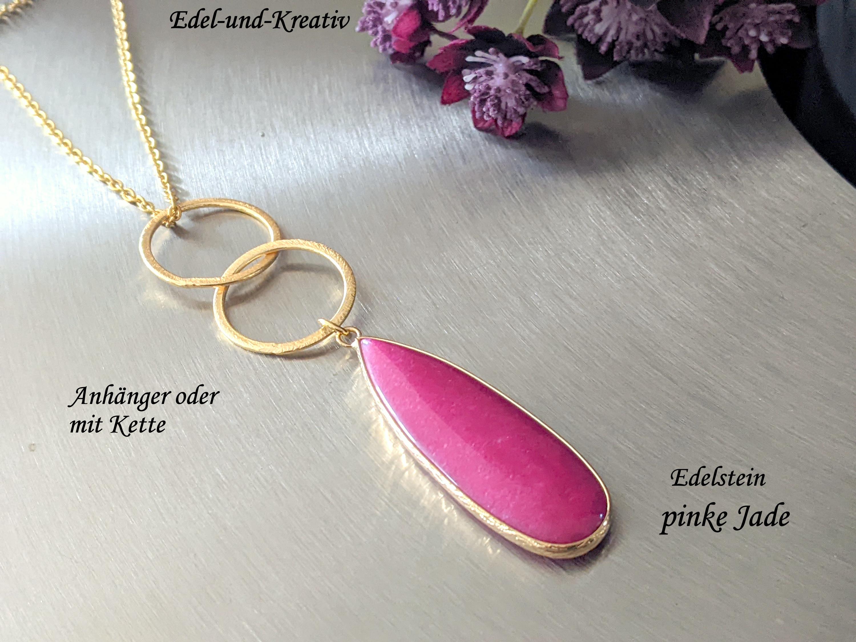 Collana Con Ciondolo A Doppia Punta In Nuova Giada E Argento 925 - Catena 50cm, Regalo In Scatola - 2